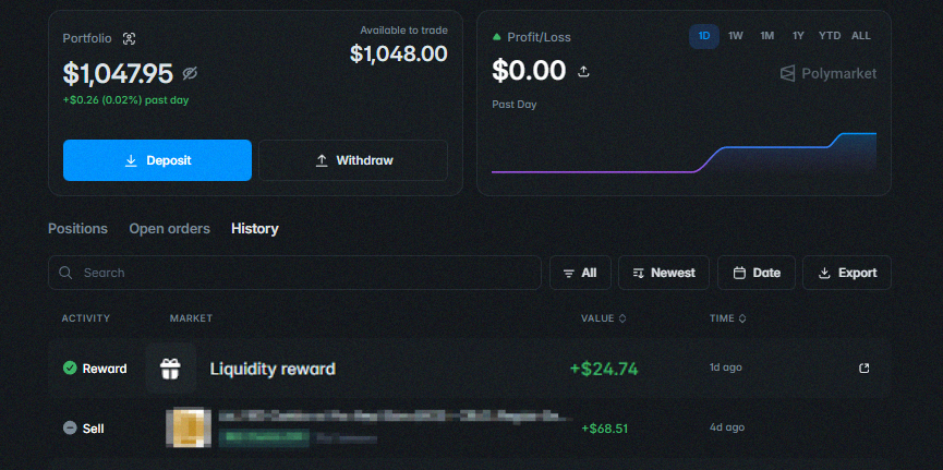 Vexter's tweet photo. been refining my @Polymarket  P farming bot with agents for the past few days

the new setup is now farming 20–30 USDC a day on just 1k USDC

not from taking more risk

same game
just a better read on how Polymarket rewards actually work https://t.co/aX1GwbHpHB