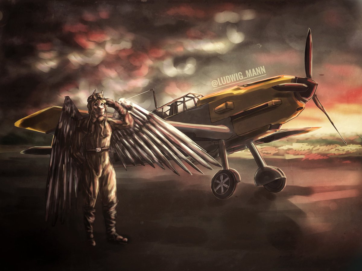 LUDWIG_MANN_'s tweet image. Messerschmitt Bf 109
I love to draw aviation equipment!
Messer came out wonderfully, it's not for nothing that he's the main character on art..❤️

#art #digital #digitalart #aviation #pilot #plane #MesserschmittBf109  #ibisPaintX #ibisPaintXart #Photoshop #PhotoshopArt #aesthetic