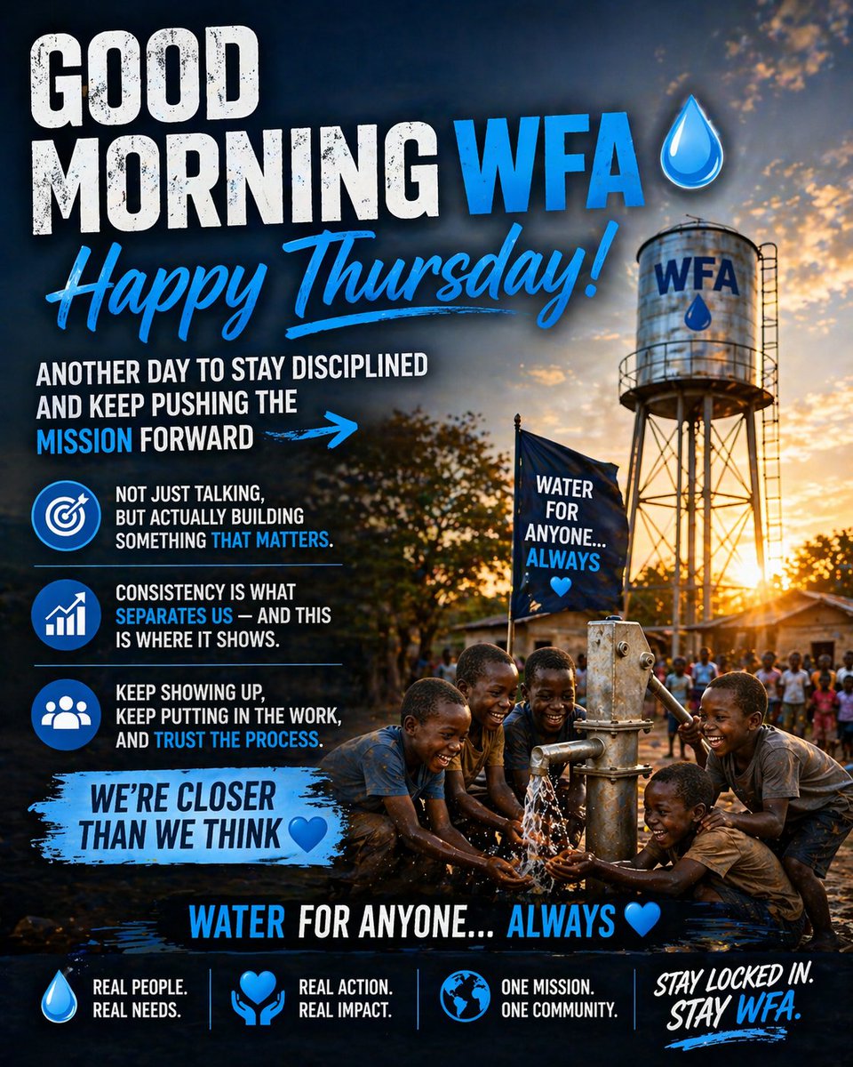 good morning wfa 💧
happy thursday to the ones staying locked in

another day to stay disciplined and keep pushing the mission forward not just talking, but actually building something that matters.

consistency is what separates us and this is where it shows.

#memecoin #solana