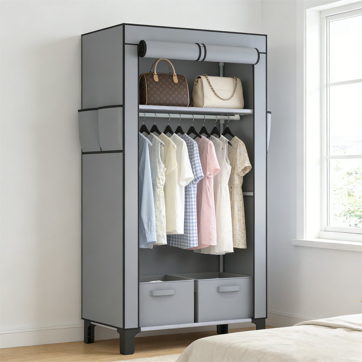 YastantOfficial's tweet image. Summer prep made easy! ☀️

Maximize space with the Yastant Grey Wardrobe.

Dual rails for summer fits.

Top storage for bags.

Breathable &amp;amp; Waterproof.

Clear the clutter! 🛍️

Shop: amazon.co.uk/dp/B0FQNS96HH

#Yastant #SummerStyle #HomeOrg #SpaceSaver