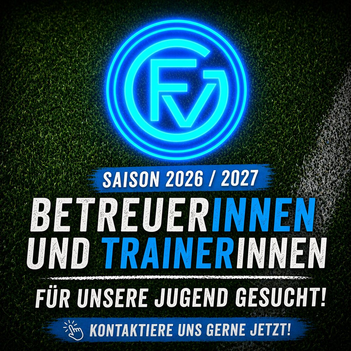 Unsere Jugend wächst: Zwei neue Teams seit 2026 – mach mit!
Engagiere dich für unsere Jugend!
Jetzt mitmachen als Trainer/-in oder Betreuer/-in.
#WeilWirAmateurfußballLieben