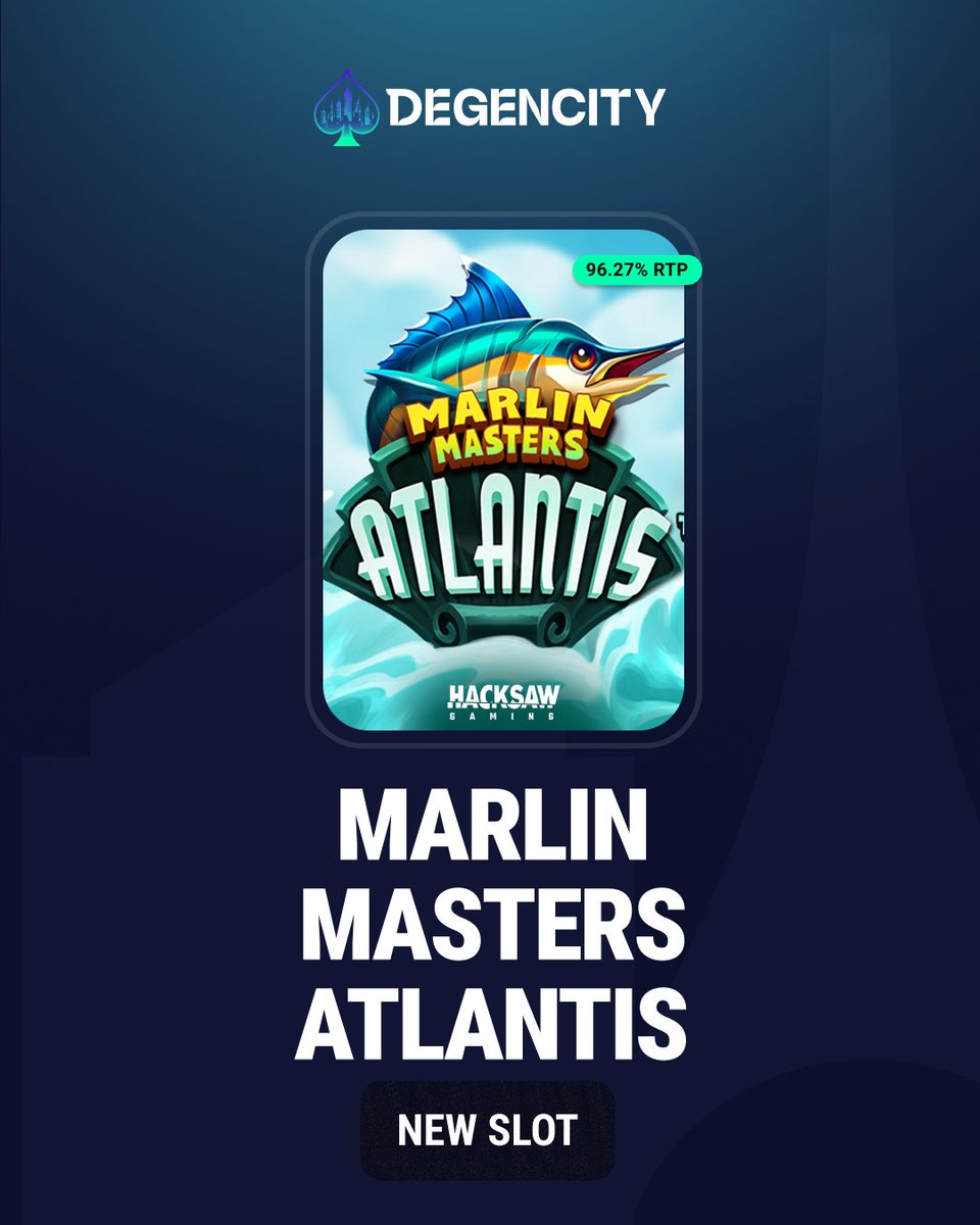 Lets FISH! 🐟

Marlin Masters Atlantis By Hacksaw IS HERE!

Play it NOW on Degencity! 🏙️