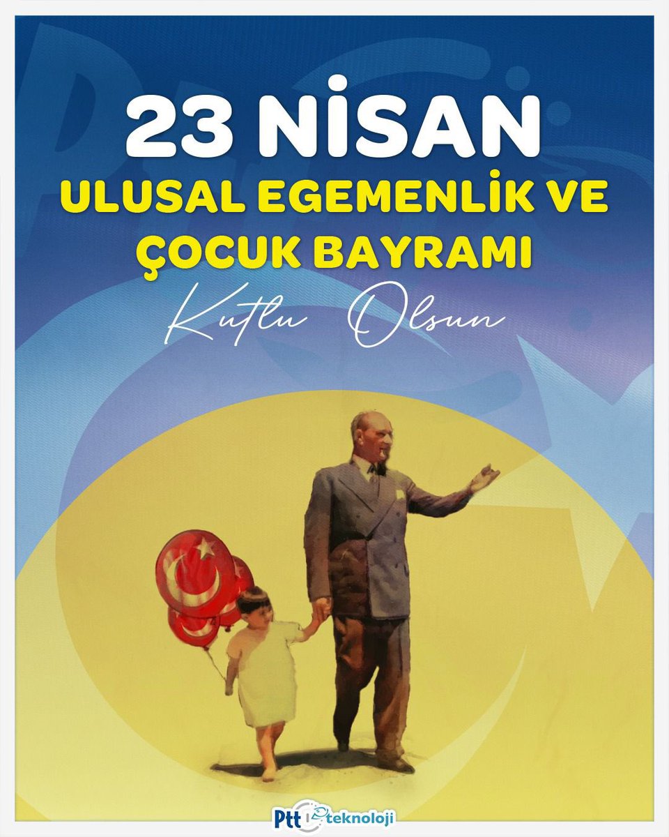 PttTeknoloji's tweet photo. 23 Nisan Ulusal Egemenlik ve Çocuk Bayramı’mızı büyük bir sevinç ve coşkuyla kutluyor, yarınlarımızın umudu çocuklarımıza sağlıklı, mutlu ve başarılarla dolu bir gelecek diliyoruz.

#23Nisan 🇹🇷 https://t.co/Z3tMEuSpLp
