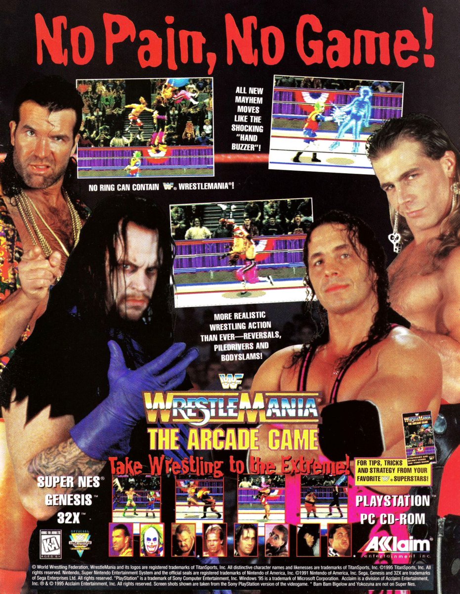 WWFWrestling1's tweet image. Take wrestling to the extreme! 🎮 #WWF #WWE #Wrestling #WrestleMania #RazorRamon #Undertaker #ShawnMichaels #BretHart