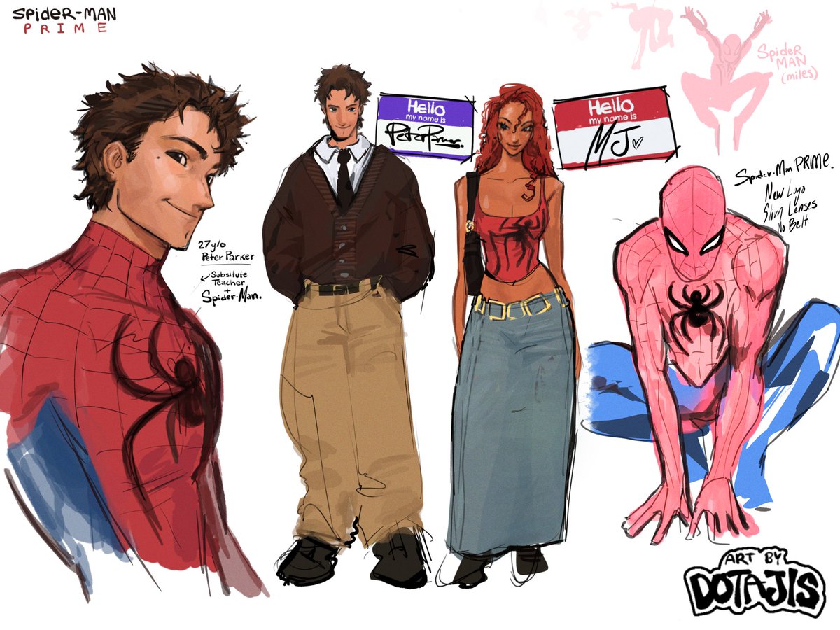 dotajis's tweet image. spider-man prime character designs #spiderman #marvel