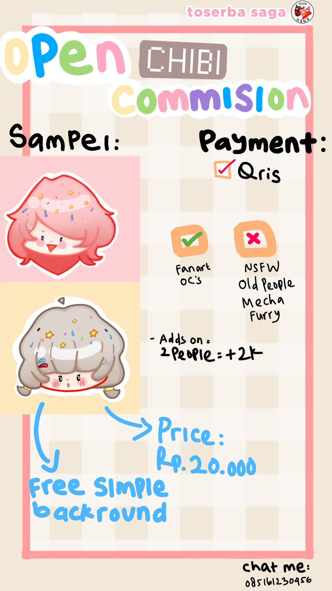 eli_ana888's tweet photo. Haii semua aku open commision untuk danusan yyaaa, if you like it, hit the dm, kalau ada yg mau ditanya-tanya, tanyain aja dulu #commision #chibicommision https://t.co/0dpIn8jPvK