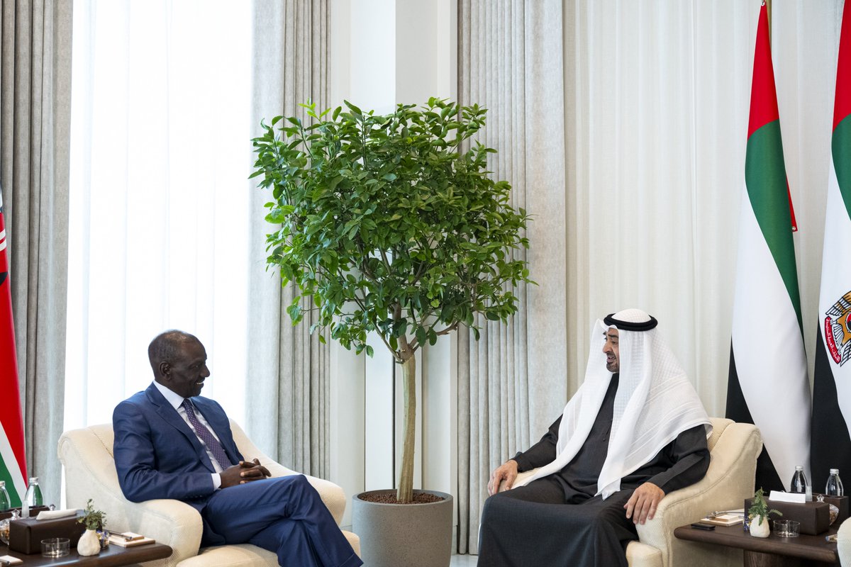 abudhabi_kenyaE's tweet photo. H.E. President William Ruto held bilateral talks with His Highness Sheikh Mohamed bin Zayed Al Nahyan, President of the UAE in Abu Dhabi on 22nd April 2026. Discussions focused on strengthening bilateral relations and expanding cooperation in investment, renewable energy, technology, and infrastructure under the UAE–Kenya Comprehensive Economic Partnership Agreement (CEPA).
Both sides reaffirmed their commitment to advancing CEPA to unlock new economic and development opportunities. The leaders also reviewed regional developments and their implications for global security and stability. President Ruto reiterated Kenya’s condemnation of attacks targeting civilians and infrastructure, emphasizing the importance of upholding international law and supporting regional and global peace and security.