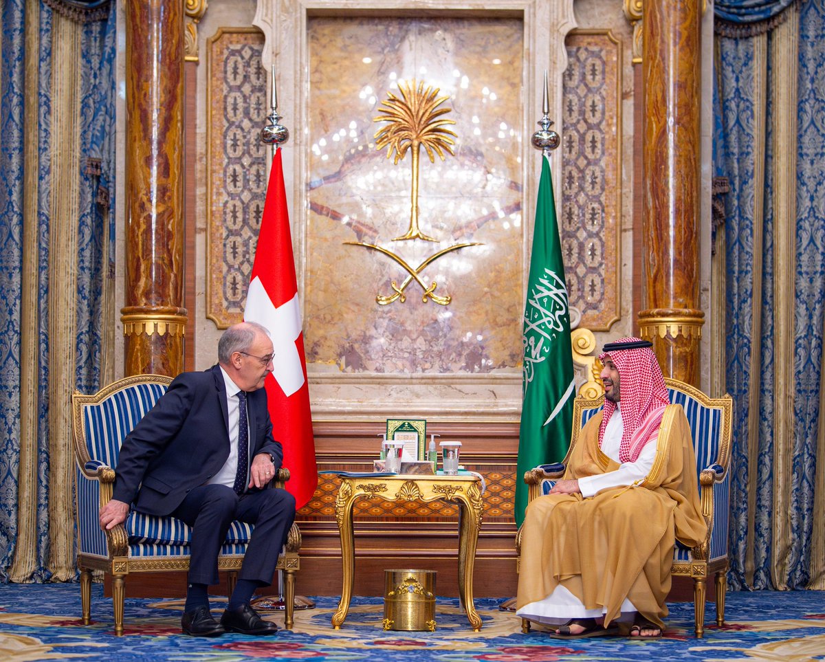 alekhbariyaEN's tweet image. HRH the Crown Prince Meets President of the #Swiss Confederation

#AlEkhbariyaEN