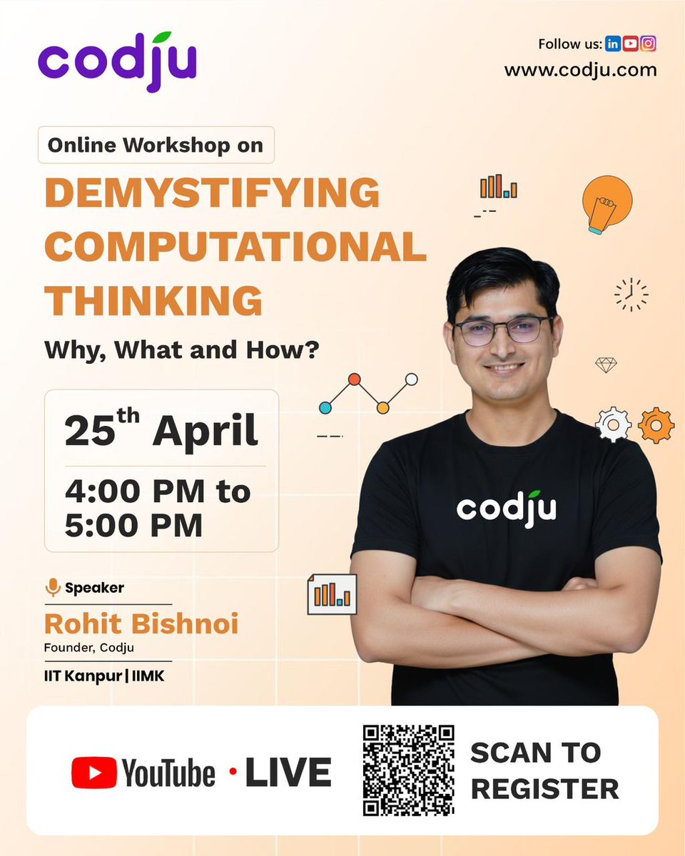 Codjutech's tweet image. Computational thinking in classrooms, made practical.

📅 25 April | ⏰ 4–5 PM
Register:
docs.google.com/forms/d/e/1FAI…

#ComputationalThinking #TeacherTraining #AIinEducation #SchoolEducation #Codju