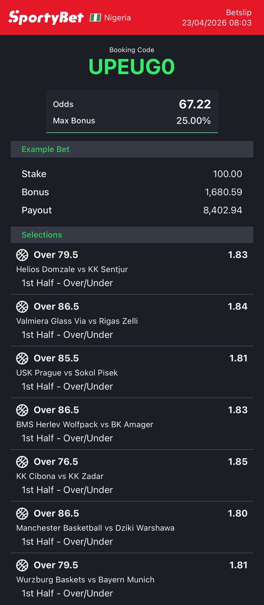 dfwpehlumiiii's tweet photo. Basketball games on https://t.co/RhuVmdO7Iy converted to sportybet⤵️

K1UKZ4 UPEUG0 -main games.

Lowerlines.
289&amp;17odds🚨
YRJ4VN V54UYS -sporty👩‍💻🏀

Follow 4 convert of codes 2 ur preferred bookies! 

Retweet 4 larger audience😤🗣️ https://t.co/6YZyk7Sz0W