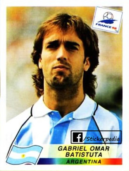 Stickerpedia1's tweet image. Gabriel Batistuta
Argentina WC 1998 #panini
