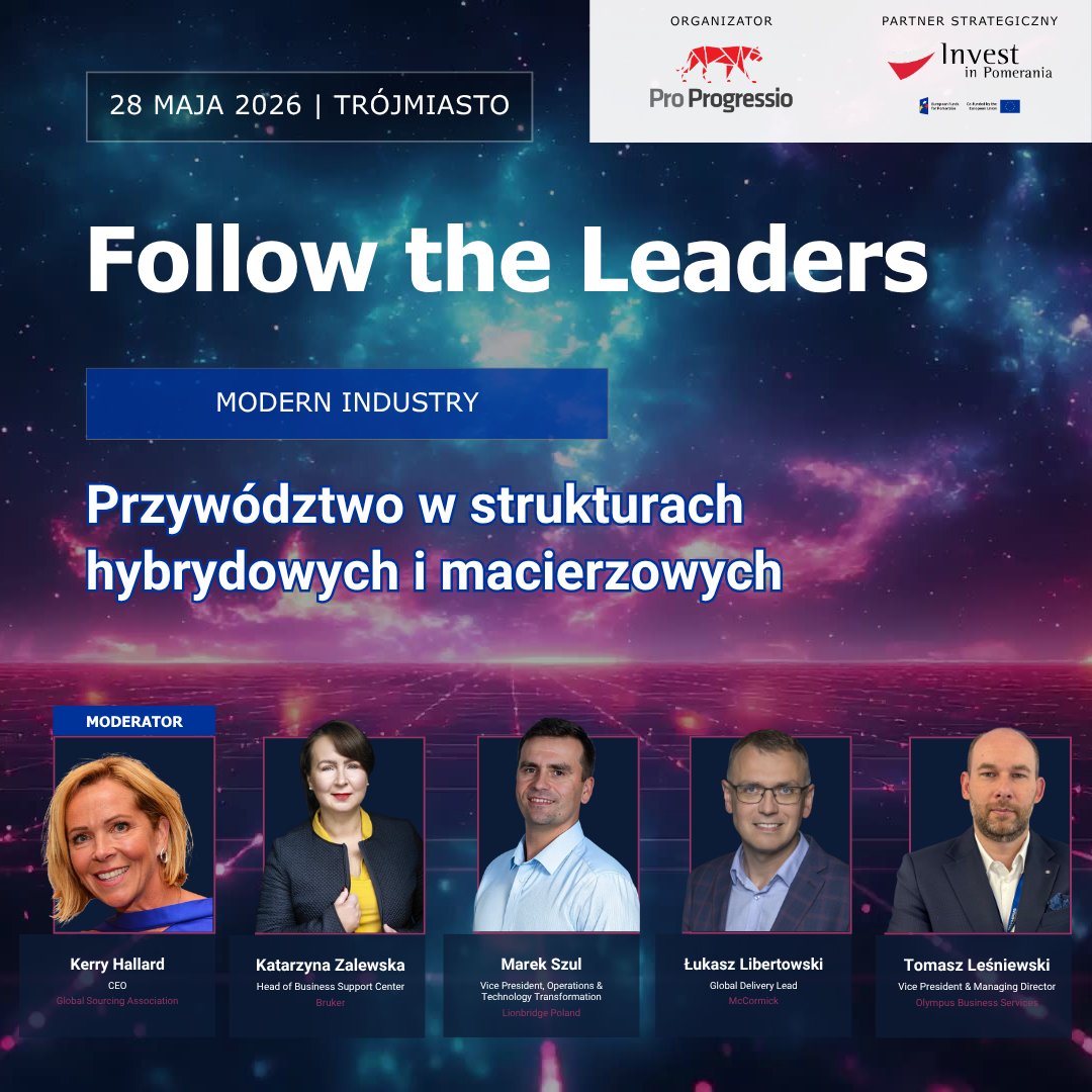 Przywództwo w strukturach macierzowych – jak to robić dobrze? O wyzwaniach przywództwa porozmawiają na Follow the Leaders liderzy z GSA, Bruker, Lionbridge, Olympus i McCormick. ⚡️

📅 27-28.05 | Trójmiasto 
🔗 followtheleaders.pl

#FollowTheLeaders #BSS #GBS #Lider #Biznes