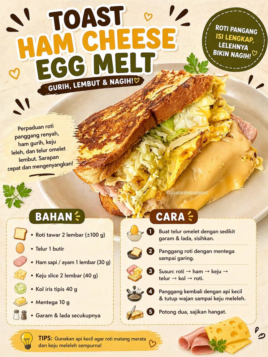 BOSEN ROTI YANG GITU-GITU AJA? 🫵🏻 
NIH 4 MENU TOAST ALA CAFE YANG WAJIB COBA‼️✨

Dari yang manis sampai gurih, semuanya SIMPLE tapi rasa auto naik level 👍🏼