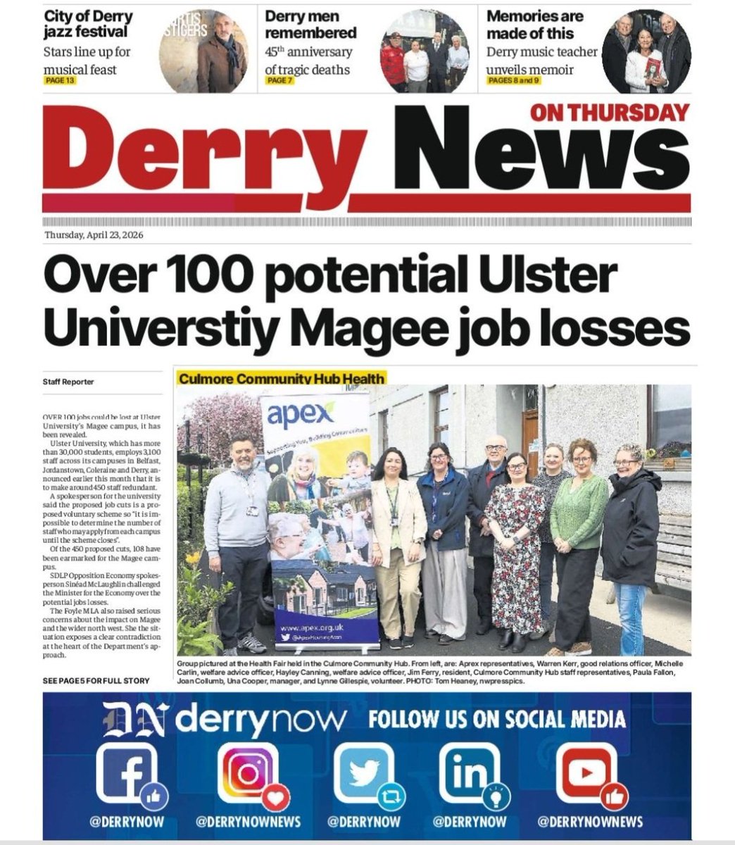 CathMcGin_Tea's tweet image. Maidin mhaith.  

#NewLook

Here's the front page of The Derry News (@DerryNow).

Read it online: derrynow.com.  

Subscribe: epaper.derrynow.com.  

Keep in touch Derry.  

catherinemcginty16@gmail.com.