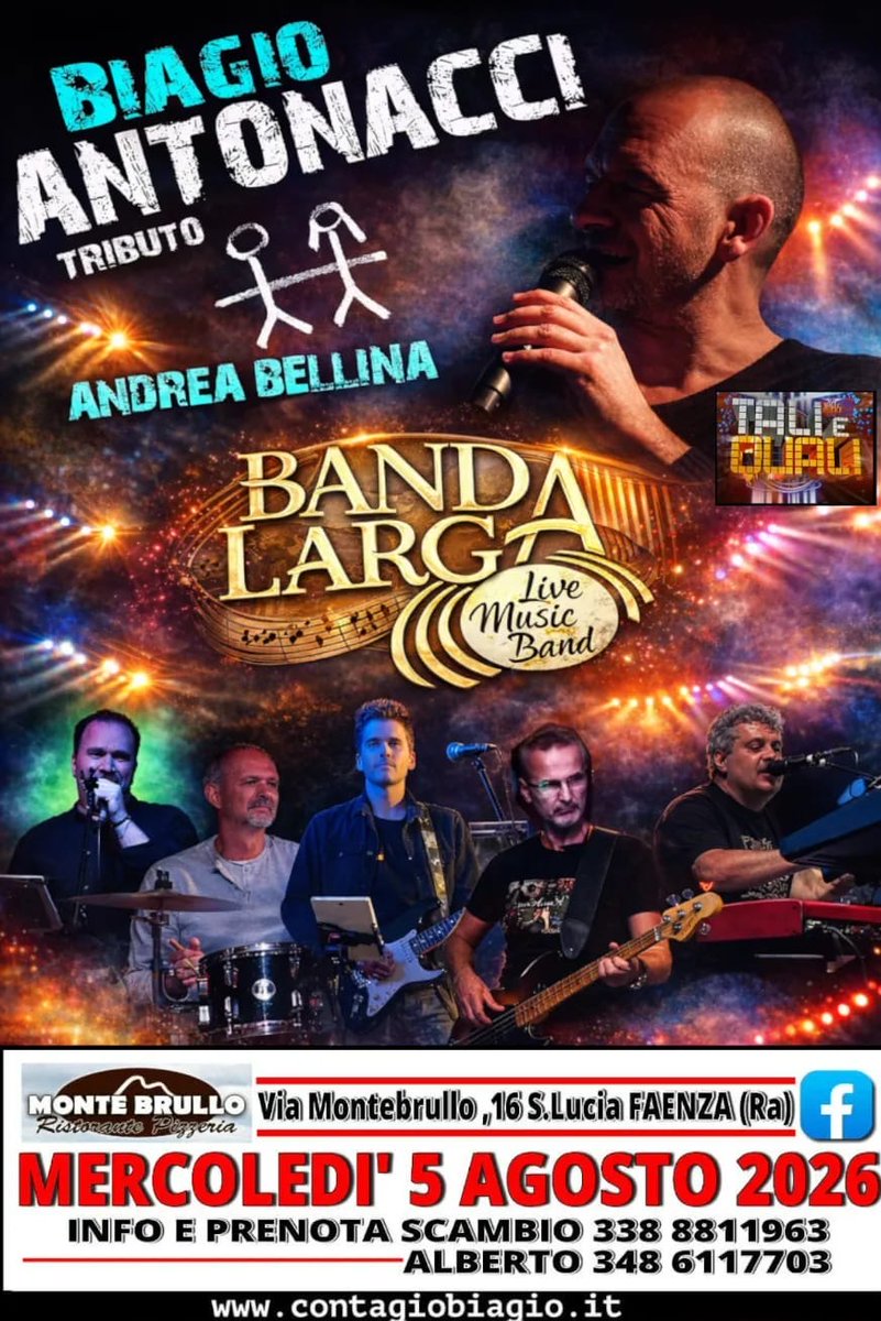 ContagioBiagio's tweet photo. NEW DATA
5 AGOSTO FAENZA
INFO https://t.co/xROGAK3ByA
#biagioantonacci #contagiobiagio #tributeband https://t.co/k4G9R6HW3S