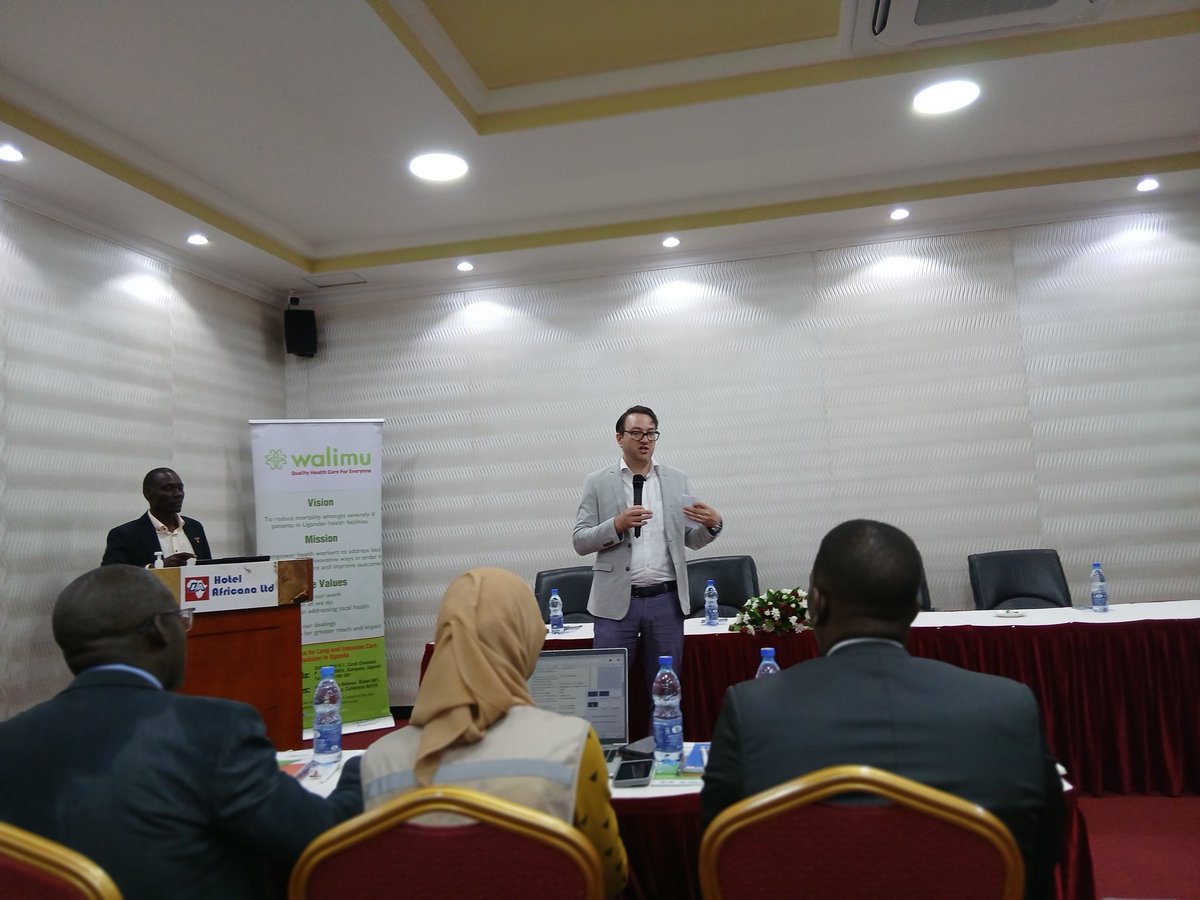 UgandaKal's tweet image. #HappeningNow The Dissemination Meeting of the RTC (Reimagining TB Care) study supported by KOICA, Stop TB Partnership and UNOPS has kicked off at Hotel Africana  Kampala.Dr Andrew Cross giving remarks on behalf of Stop TB Partnership @StopTB @GlobalFund