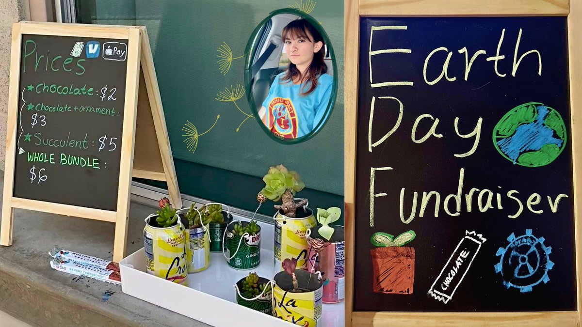 AceTutoringCA's tweet photo. So proud of Cap 💚
As President of Mission Hills HS Interact Club, she’s leading an Earth Day fundraiser supporting service projects through The World’s Finest Chocolate program 🌎
Succulents from our garden + recycled can planters ♻️🌱

#ACETutoring #YouthLeadership #EarthDay https://t.co/nq8Lbw54Ck