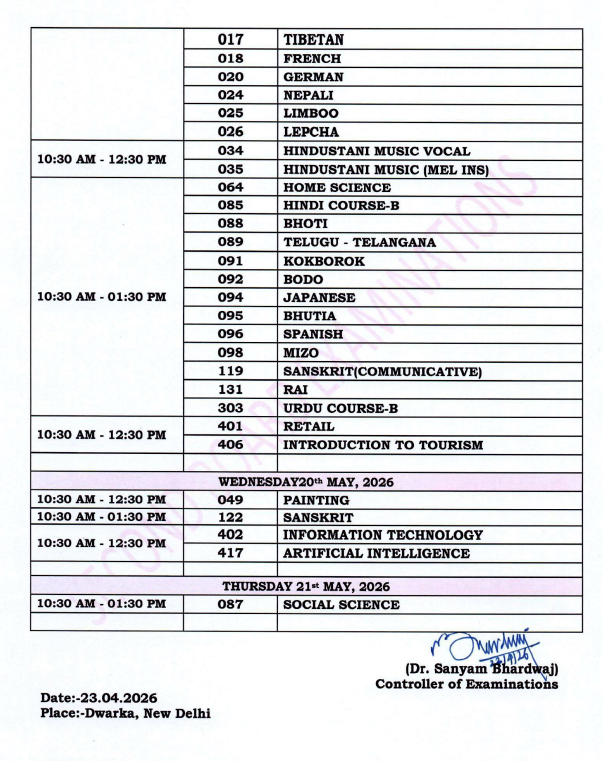 shinenewshyd's tweet image. #CBSE-2026 #Secondary #School Examination Schedule Released. #Exams to begin on #May 15th and conclude on May 21st