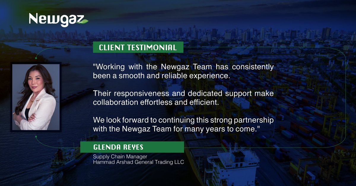 NewgazCo's tweet image. Strong partnerships are built on consistency, trust, and support.
Thank you for your confidence in Newgaz—we look forward to many more successful years together.

#ClientSuccess #Newgaz #Partnership #CustomerExperience