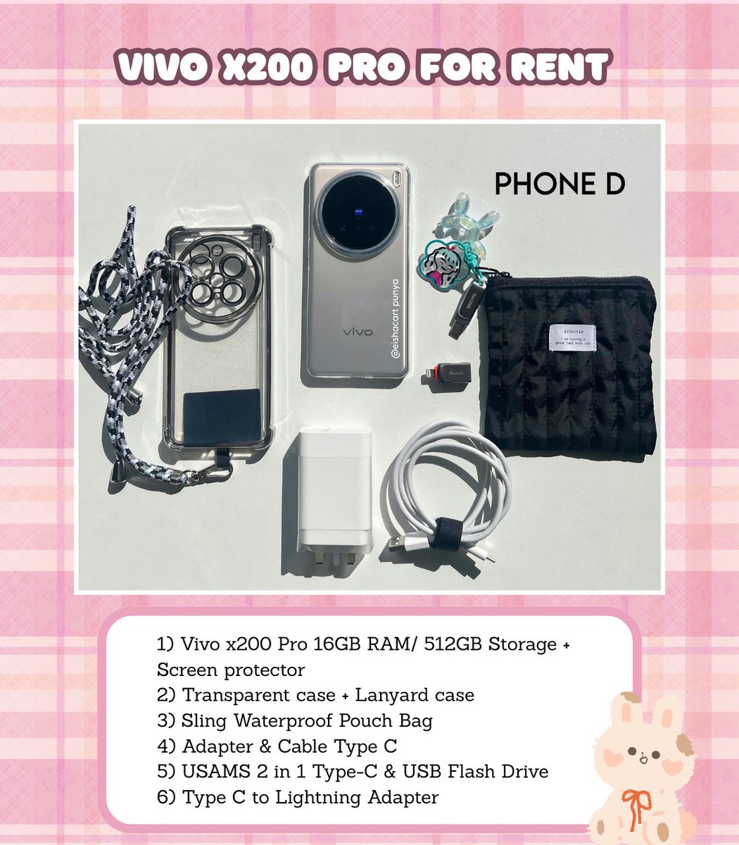 eishacart's tweet image. S23 Ultra and Vivo x200 Pro+ accessories set available for rent! malaysia 🇲🇾

phone a &amp;amp; d available

Price: RM150/day (s23 ultra)
RM180/day (vivo)

feedbacks on tiktok: @/eishacart

#KIMMYUNGSOO #L #UNCHANGED #KIMMYUNGSOOinKL #UNCHANGEDinKL