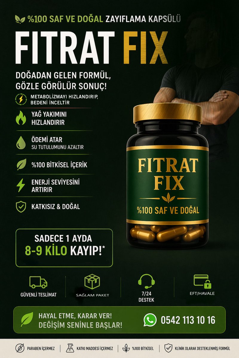 f_fix06's tweet photo. FITRAT FIX
%100 Saf &amp; Doğal Formül

🔥 Metabolizmayı hızlandırır
🔥 Yağları yakar söker
💧 Ödemi attırır
⚡Enerjik Hissettirir
📣 Aç kalmadan, spor yok, diyet yok

1 AYDA 8-9 KG VER!

🚚 Güvenli Teslimat
📦 Kargo Alıcıya Ait

Erteleme, başla.
📲 0542 113 10 16 https://t.co/mjxb7TuYwZ