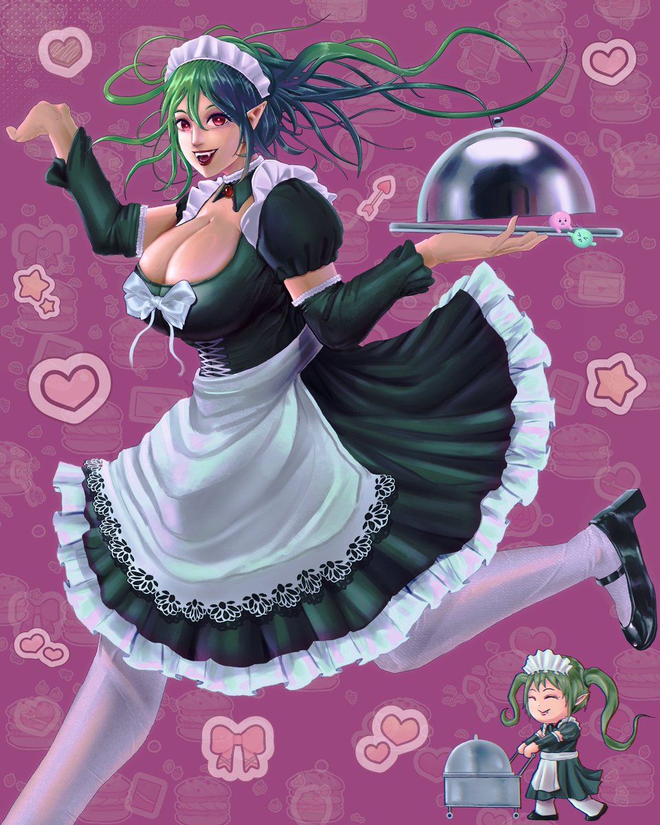 hyjaukan's tweet image. vampire maid oc 
#digitalart