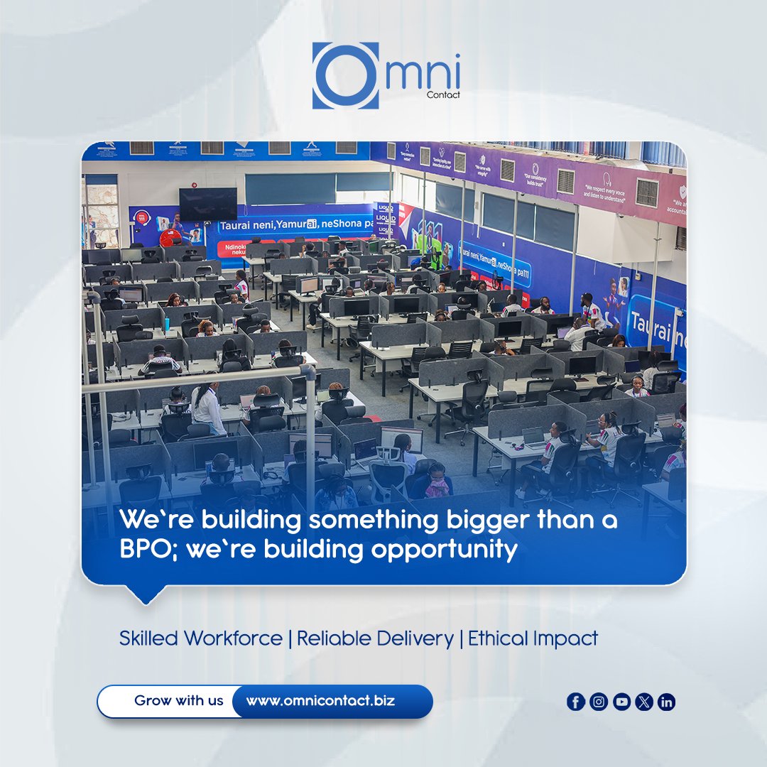 omnicontact_bpo's tweet image. Are you a Zimbabwean company looking for CX services?​
This is about more than business; it’s about impact.​
Work with a partner you can trust.​

#Zimbabwe #ImpactSourcing #Excellence