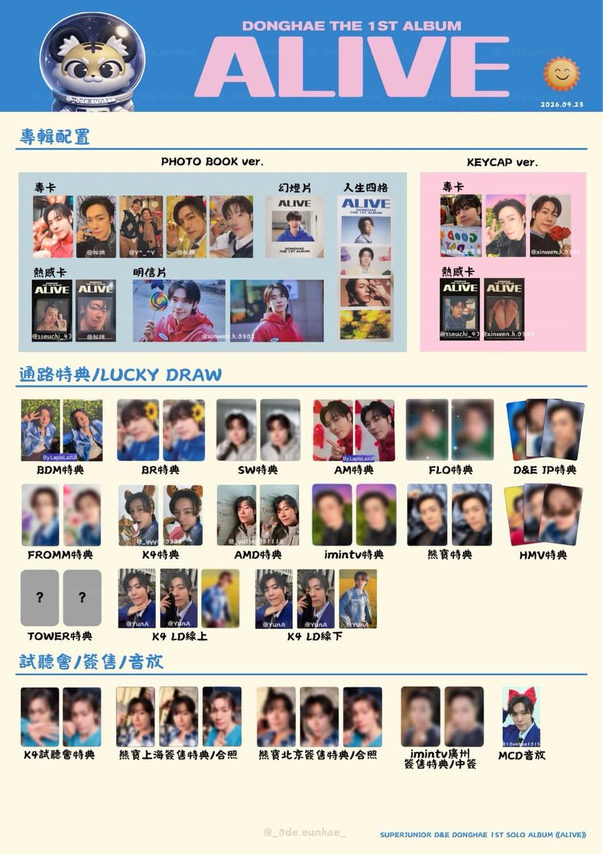 UPDATED ✨

Photocards + POB + Event
DONGHAE THE 1ST ALBUM《ALIVE》
#donghae #동해 #ALIVE 

cr. _ode.eunhae_