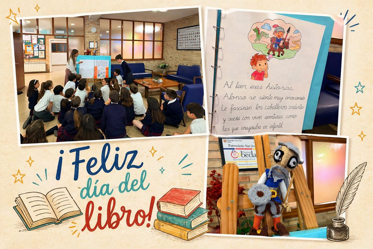 patrociniosj's tweet image. Nuestros alumnos de Infantil y Primaria han dado vida a un Quijote único: una obra colectiva llena de imaginación, creatividad y mucha ilusión ✨📚

Porque las grandes historias no solo se leen… también se construyen juntos 💛

#DíaDelLibro #Lectura #Creatividad #TrabajoEnEquipo