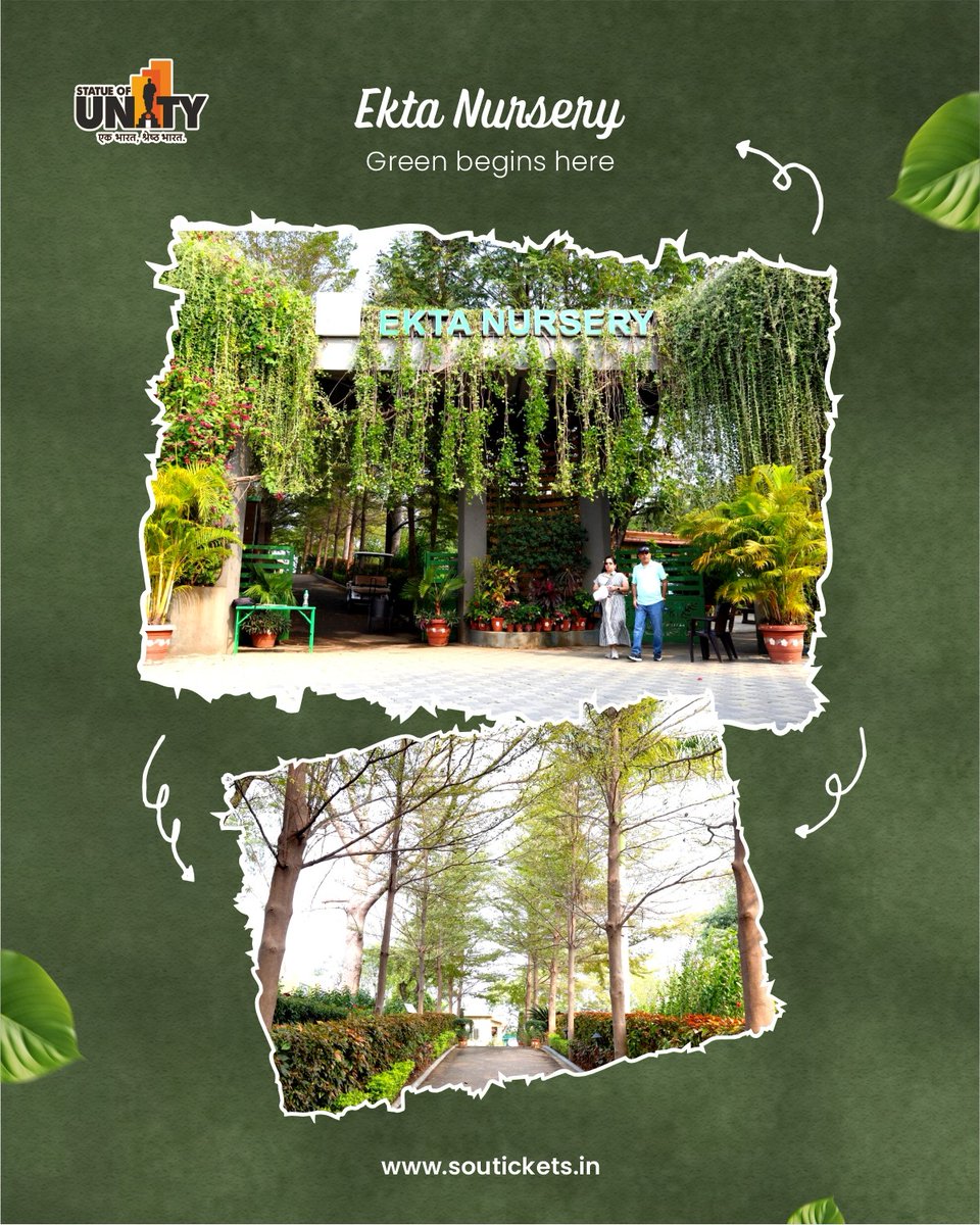 souindia's tweet image. From tiny saplings to thriving greens, Ekta Nursery at Ekta Nagar is where your journey with nature begins. Take a little green home from the land of the Statue of Unity

#EktaNursery #GreenGetaway #NatureLovers  #StatueOfUnity #EktaNagar