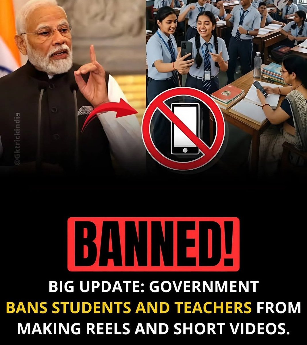 hazra34907's tweet image. Reels in classrooms - creativity or distraction?
This “ban” sparks a bigger question about focus, discipline, and the future of learning. Right move or overreaction?
#StudentLife #EducationDebate #DigitalDiscipline #ReelsCulture #India