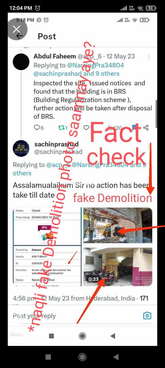 NarsingPra34804's tweet image. 2019 Today 23-4-2026 No Demolition @malkpetDC @acp_6 Abdul Faheem Attached fake Demolition photo fake Reports? 
👆whats Going on in #Hyderabad #GHMC #HYDRAA @SajjanarVC @hydcitypolice @Praja_Snklpm @SrinivasRTIA @LubnaSarwath @nbramllb #MuncipalMinister?  x.com/sachinprashad/…