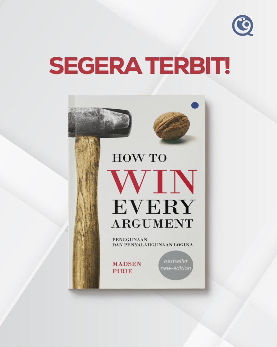QAFrenz's tweet photo. Kita semua suka menilai diri sendiri berotak jeli dan logis. Namun, dalam buku ini, Anda semua akan mendapati sesat-sesat pikir yang pernah menikam Anda ataupun Anda tikamkan pada orang lain.

MENARIQUEE! https://t.co/B5nMyniuAs