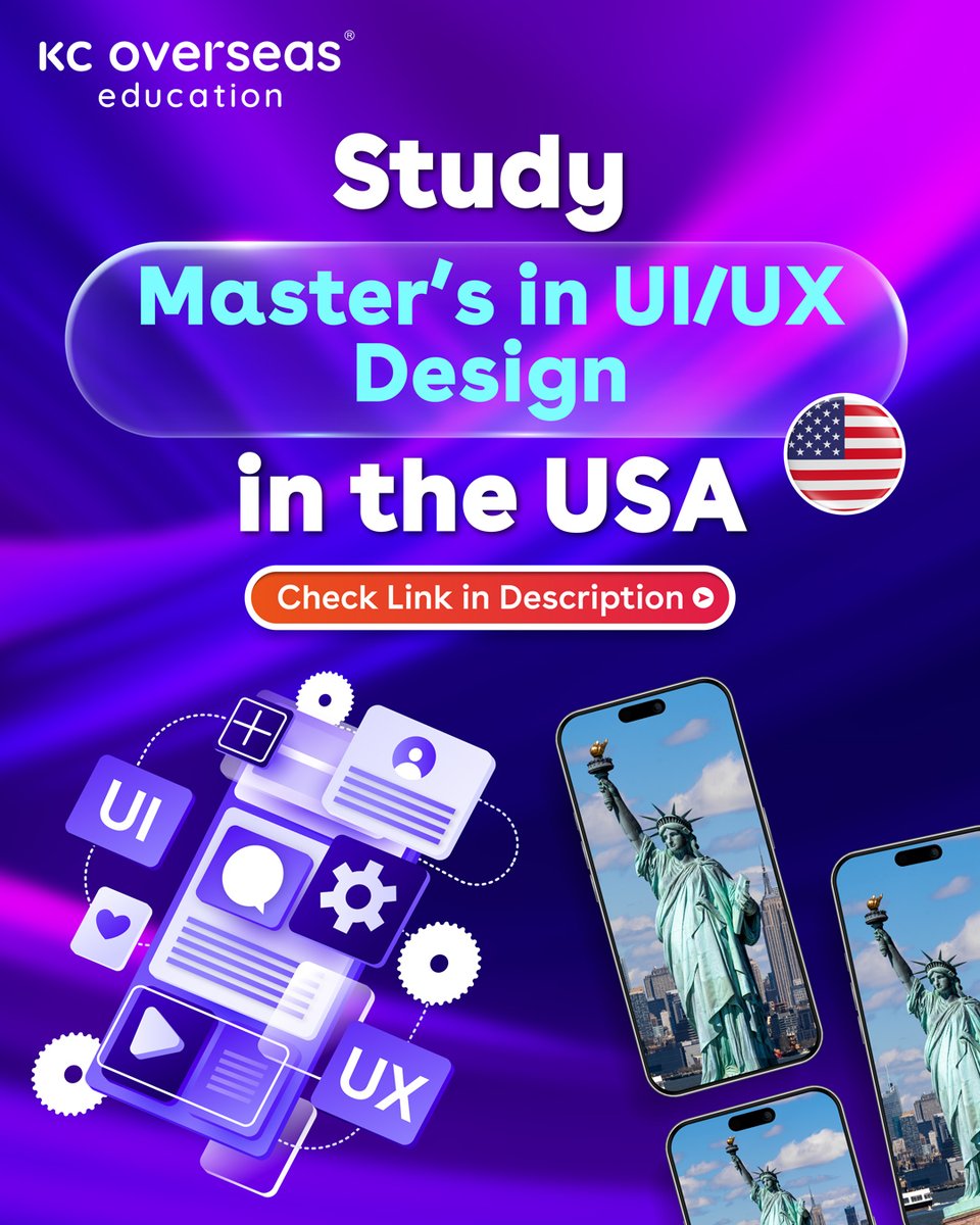 KCOverseasEdu's tweet image. Master the art of creating seamless digital experiences with a Master’s in UI/UX Design in the USA—where innovation meets opportunity and careers thrive.
Read more: lnk.ua/F6jsGNWtU

#StudyinUSA