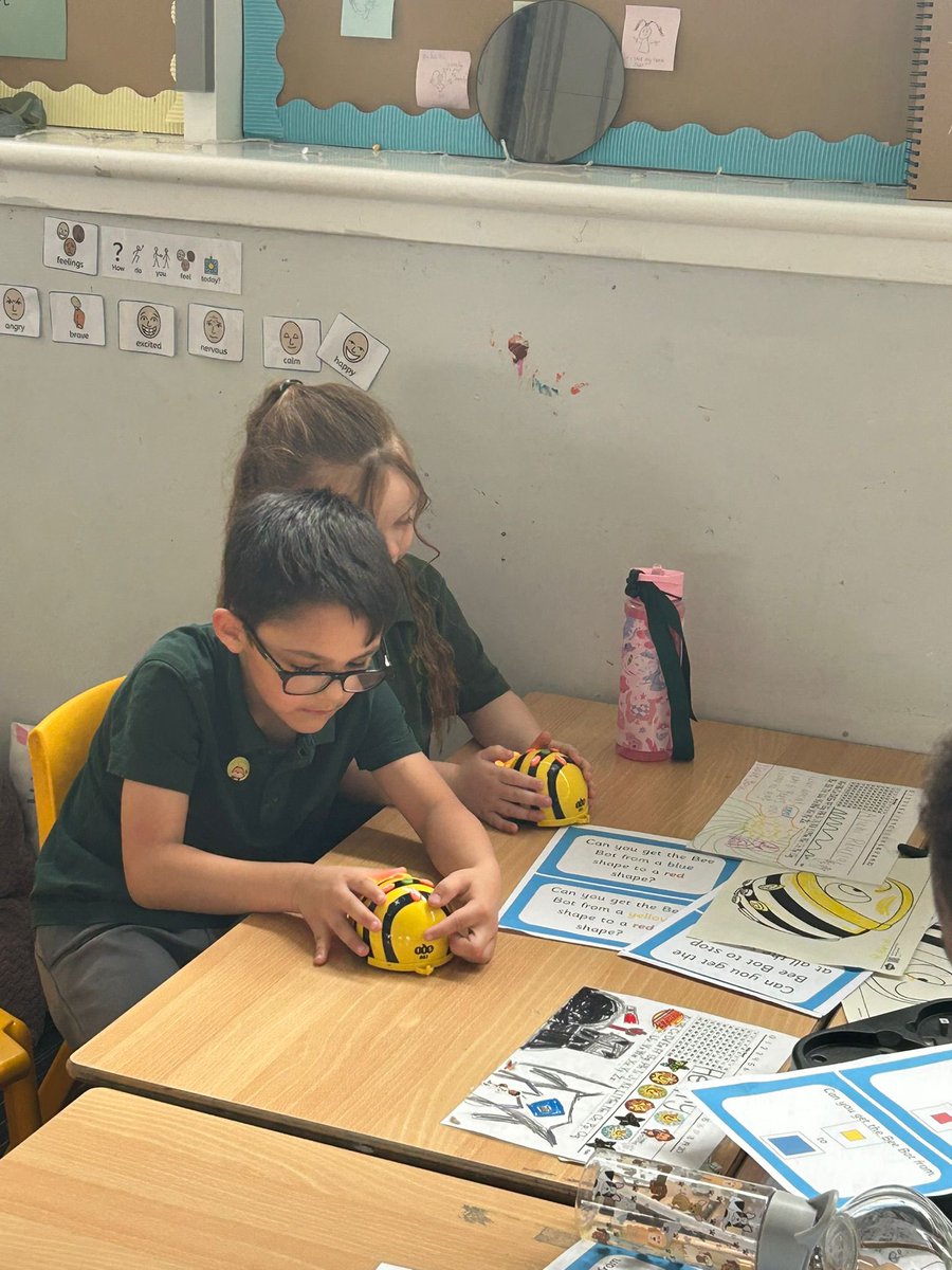 stpatrickspri's tweet image. Primary 2 explored BeeBots this week - we designed our own, programmed them to move from different places and even got them to draw us shapes! #STEM