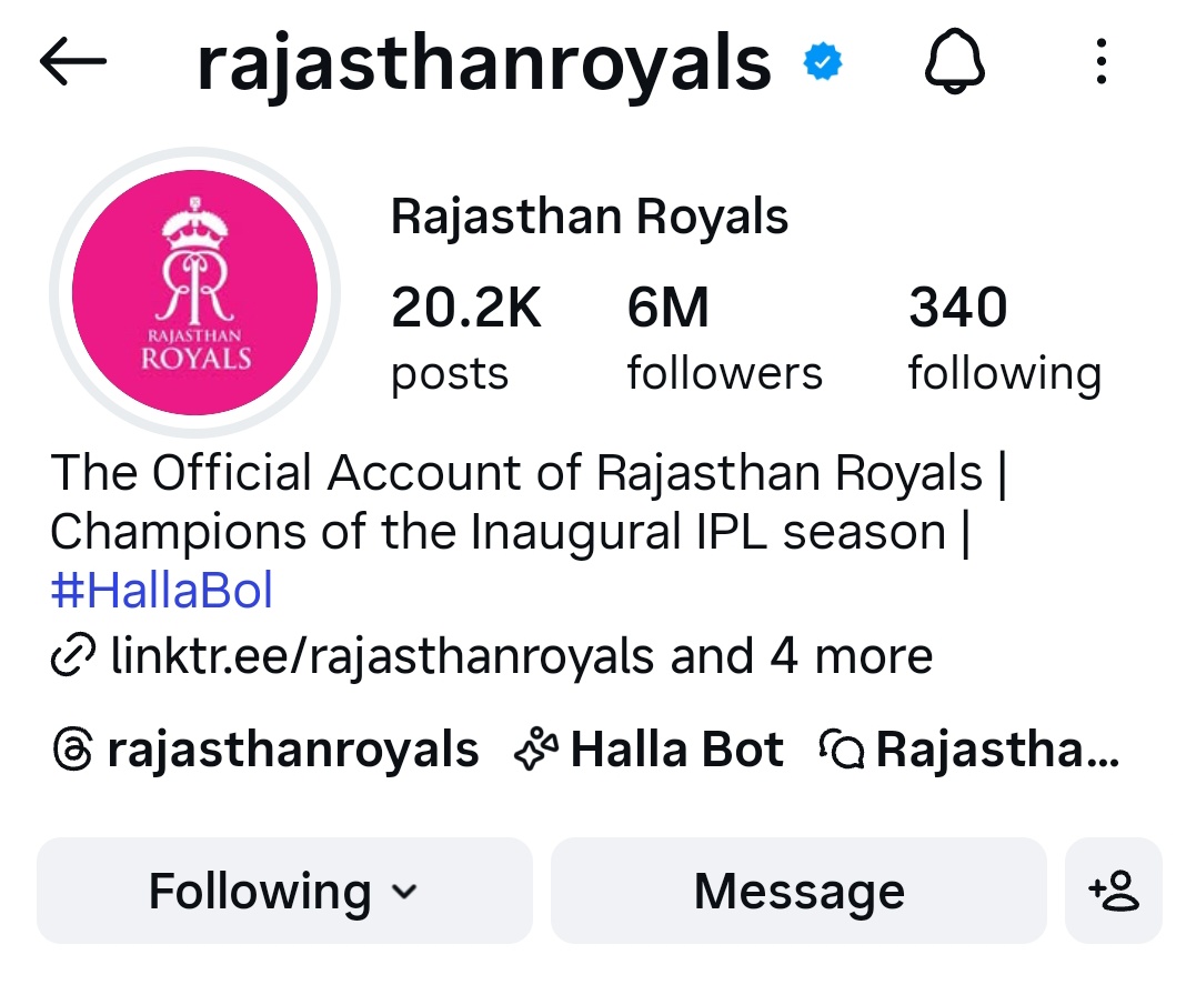 13nikhiljaat's tweet image. Rising day by day #6M . Tight slap on those faces who said RR don't have fans.💪🩷 #HallaBol