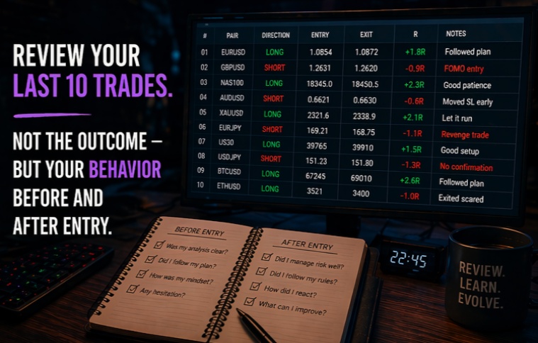 InvestologyRA's tweet photo. Growth isn’t in wins or losses it’s in patterns. Your habits before and after entry decide everything. Track behavior, not just results.
#TradingRoutine #SelfReview #Consistency #ProcessOverProfit #TradingDiscipline https://t.co/5SfUYvFUBL