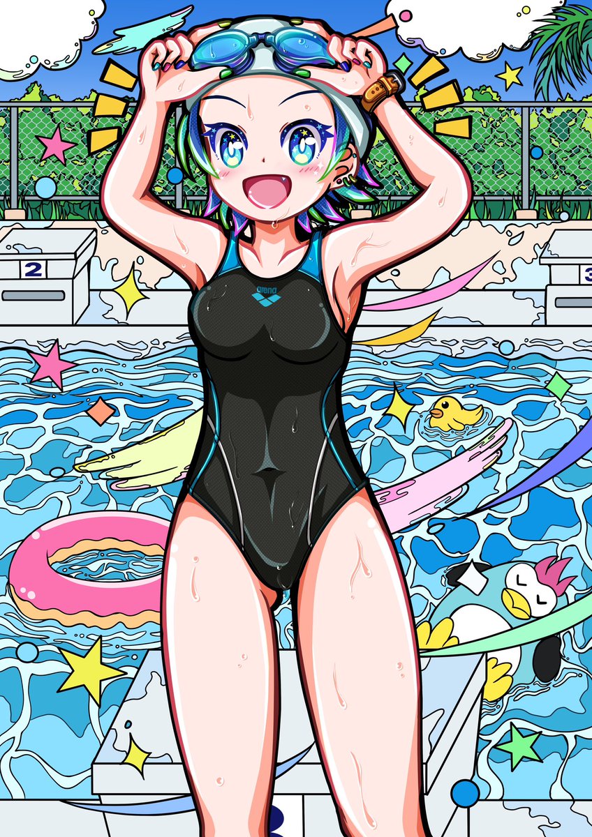 「#なんの脈絡もなく水着イラストを再掲して最近フォローしてくれたフォロワーを怖がら」|霧生真@5/5コミティア144「E28b」のイラスト