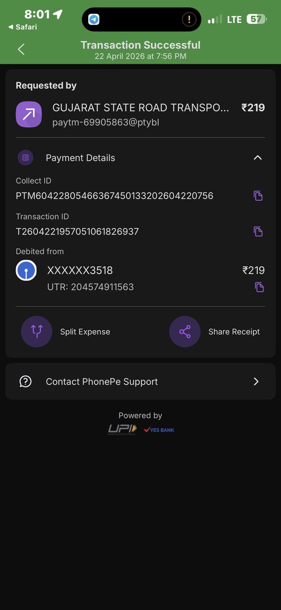 NrUnstoppable's tweet photo. Hello @OfficialGsrtc 
I book my ticket from botad to anand on journey date 23/4/2026. Payment process is successful but i dont receive my ticket PNR number. After i contact help line they said your ticket is not booked. Please help me regarding refund policy. https://t.co/0oMjgyymRE