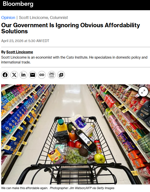 My new <a href="/opinion/">Bloomberg Opinion</a> column looks at the dozens of economist-supported policies that would help lower the price of essential goods &amp; services - reforms that US politicians, supposedly obsessed with "affordability," routinely ignore: /1