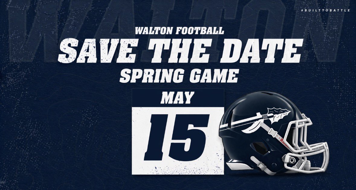 WHSBravesFB's tweet photo. Save the Date 🗓️

2026 Spring Game
May 15 @ Walton High School https://t.co/mymUMzUJoU