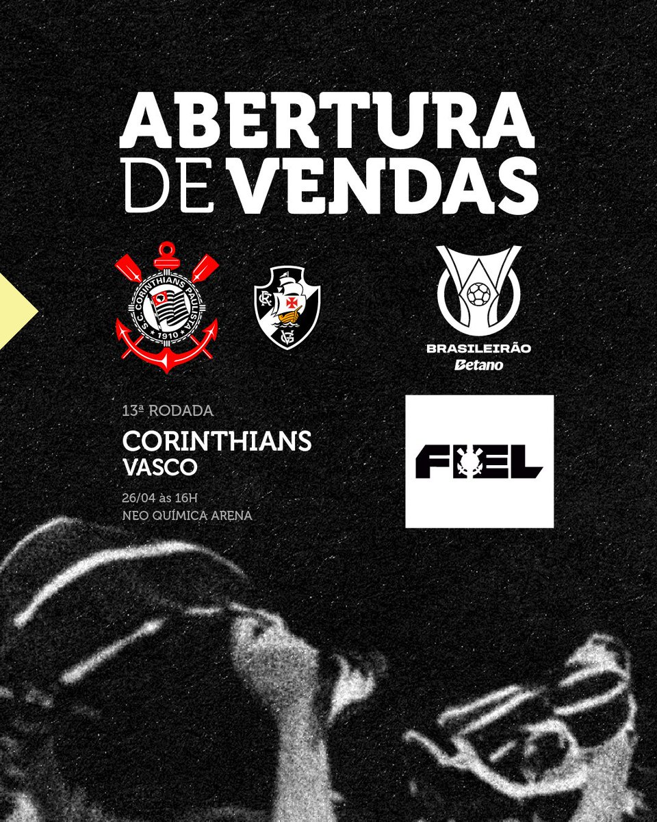 Vessoni's tweet image. INGRESSOS - VASCO

Corinthians inicia a venda de ingressos no Fiel Torcedor para o jogo contra o Vasco, domingo, 16h, na Neo Química Arena;

Clube ainda não emitiu nota oficial para explicar como ficou o lance da punição de um jogo imposta pelo STJD. Recurso será julgado nesta