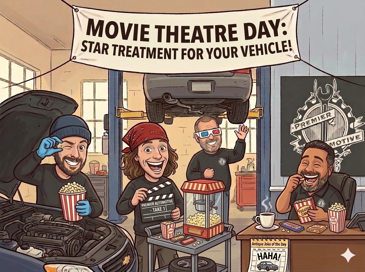 Premierauto1991's tweet image. 🎬🚗 Happy Movie Theatre Day! Every car deserves a starring role. From classics to daily drivers, Premier Automotive keeps your ride performing like a legend! 🔧✨#MovieTheatreDay #PremierAutomotive #CarCare #AutoRepair