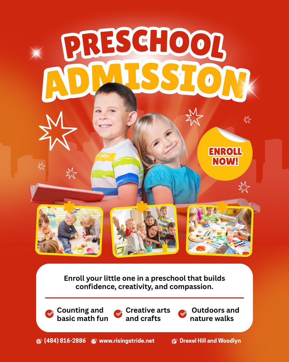 RisingStride's tweet image. If you’re looking for a reliable child care center to nurture your child’s growth and development, Rising Stride is here for you. For more info visit us at: risingstride.net
#qualitychildcare #preschool 
#toddler #ChildCareCenter #earlylearning #delco #risingstride