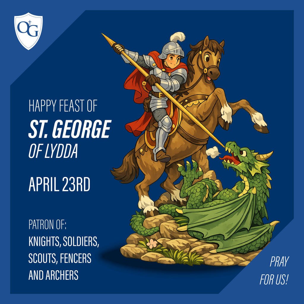 stmichaelsd's tweet photo. Happy Feast of St. George! 🛡️Today we celebrate the courage and faith of St. George, patron of knights!

As part of our pastorate family with St. George Parish, St. Michael Elementary joins in honoring this great saint and asking for his intercession.

St. George, pray for us! https://t.co/xMdtZwnKMz