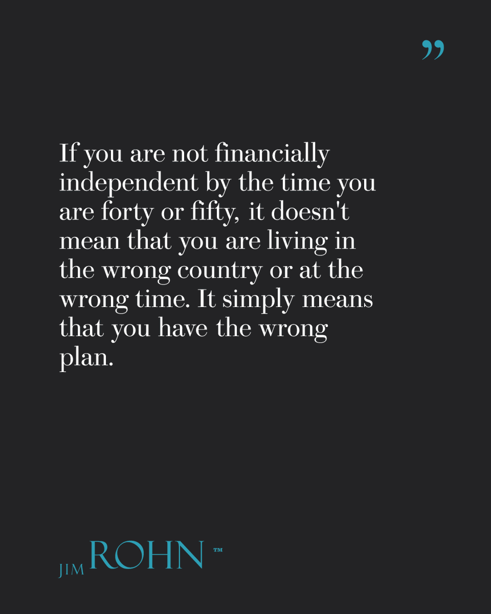 OfficialJimRohn's tweet image. "If you are not financially independent by forty or fifty, it simply means that you have the wrong plan." — Jim Rohn

Same country. Same era. Different plan. Different results.

jimrohn.com

#JimRohn #FinancialIndependence #WealthBuilding #PersonalFinance