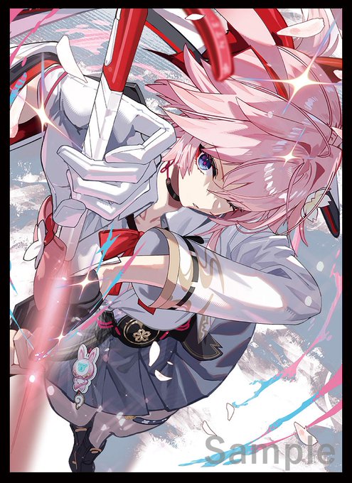 コミ1/COMIC1☆28/Web頒布 新作情報 「緋英」のスリーブとプレイマットになります。イラストはスコッティ様()になります!