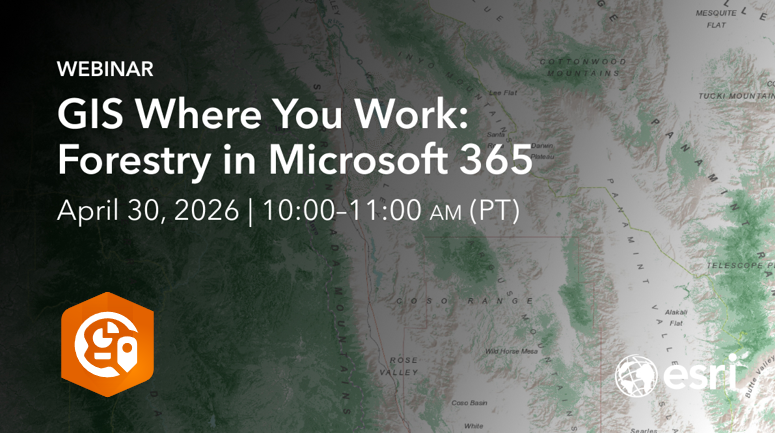 GIS_Bandit's tweet image. In 1 week, @esri webinar: #GIS Where You Work: #Forestry in #Microsoft 365 tinyurl.com/3ca973eu 

#location #spatial #intelligence #esri #arcgis #mapping #Excel #Sharepoint #Teams #PowerBI @EsriSLGov @Office @ArcGISApps @URISA