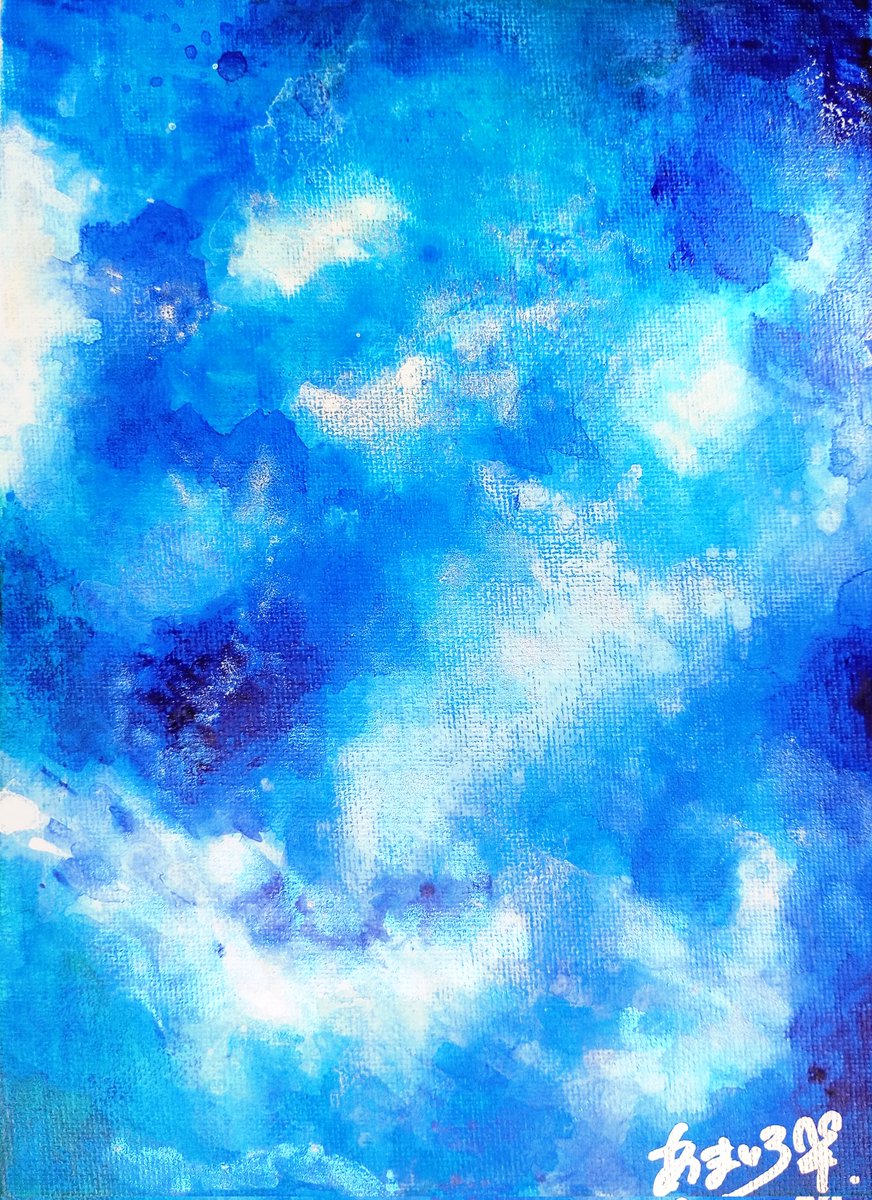 illustration #イラスト #抽象画 《白昼に星を想って、》