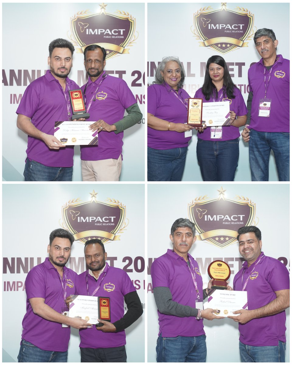 ImpactPR's tweet photo. Celebrating our incredible team at #ImpactPublicRelations ⭐ Congrats to Team members Rajeev Dattana, Yash Chugh, MD Maqbul Ahmad, Dilip Kumar Shrivas, Vijay Shankar Jha, Rahul Dhama, Chandra Prakash, Srishty Raj, Vinod Singh, Ankur Sharma   
#Awards #TeamImpact #CorporateLife https://t.co/cN0a3EFZL9